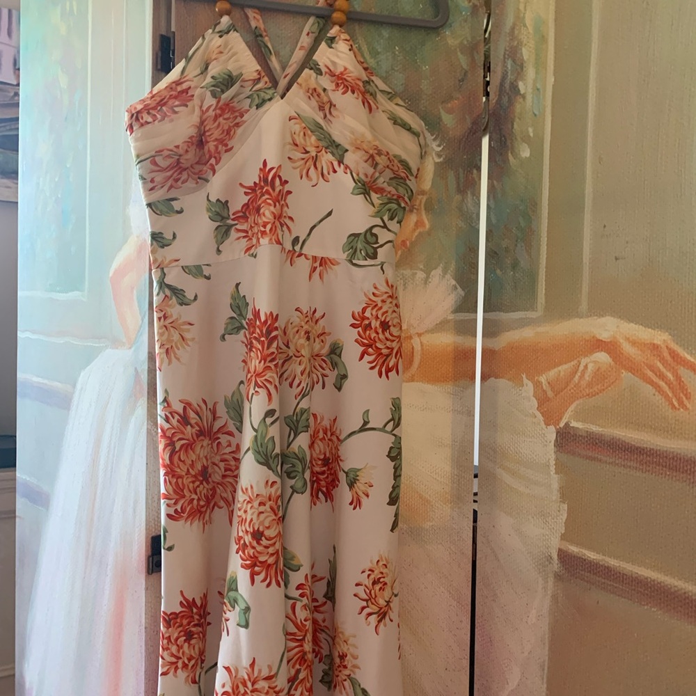 Vintage designer silk dress, tweed jacket, and heels